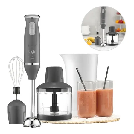 Mixer Elgin 3 Em 1 Power Inox 600w Com Acessórios 127v Cinza 110v