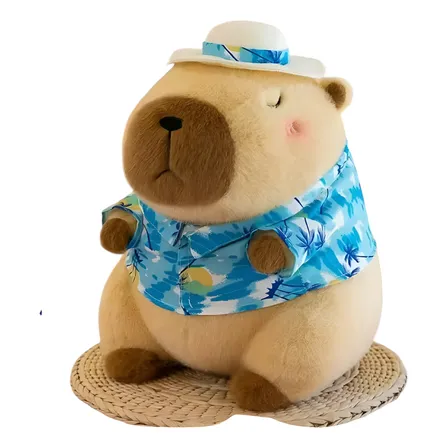 Peluche Capibara Con Mochila De Tortuga 25cm Premium