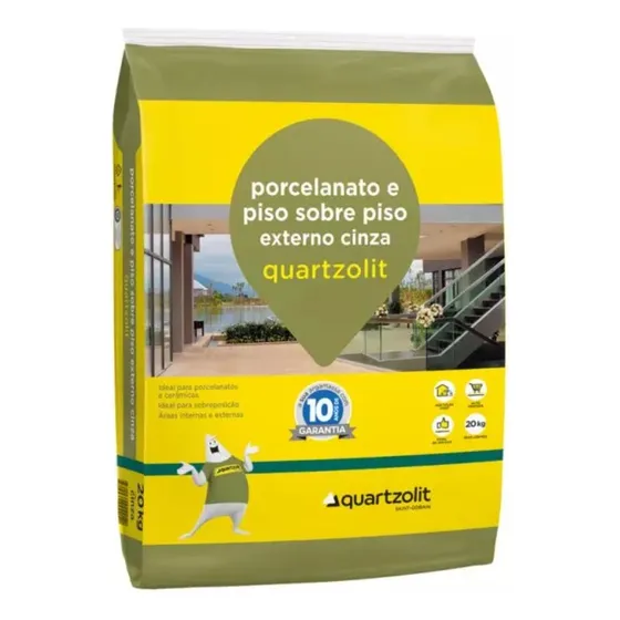 Argamassa Porcelanato Piso Sobre Piso Externo 20kg Cinza