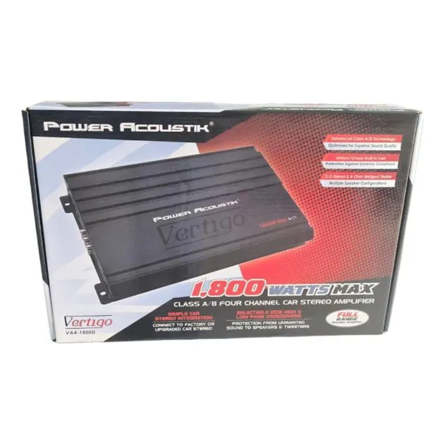 Amplificador 4 Canales Power Acoustik 2200wtts Clase A-b