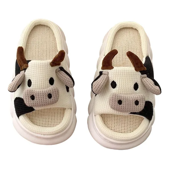 Pantuflas Animales  Para Mujer Comfy Pantuflas Vaca