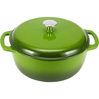 Horno Holandes Amazon Basics, Hierro, Tapa 5.6 L, Verde Horno Holandes Amazon Basics, Hierro, Tapa 5.6 L, Verde