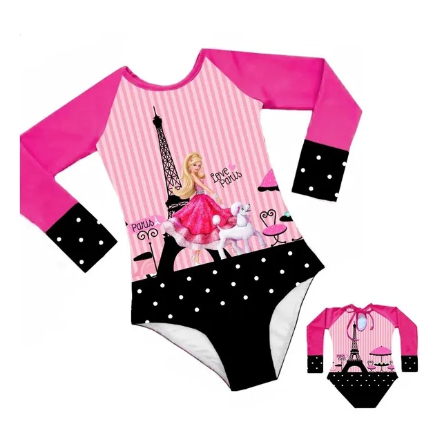 Traje De Baño Manga Larga Bañador Barbie Paris