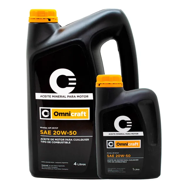 Kit Aceite Motor Omnicraft Sae 20w50 Mineral X 5 Lts.