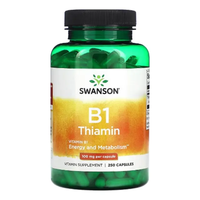 Swanson B1 Tiamina 100mg 250caps Sabor Sin Sabor