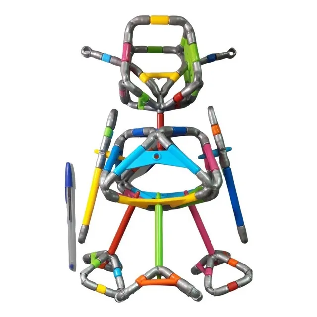 Brinquedo De Montar Robô Geométrico Edulig 93 Peças