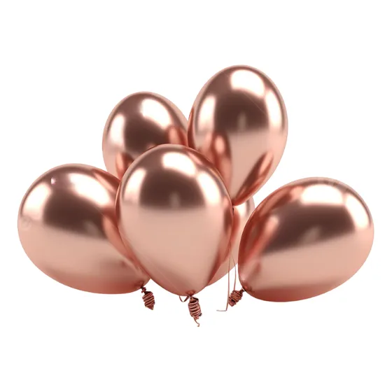 Globos Chrome Rosa Gold 10 Pulgadas Cumpleaños X12 Unid