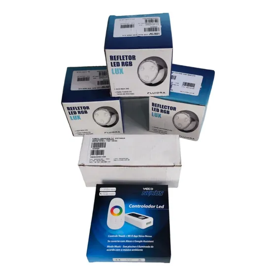  3 Lampara  Alberca Inox 12 Watts Colores Kit Completo Alexa