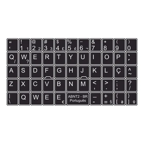 Adesivos Português Para Pc Notebook Etiquetas Abnt2 Cedilha