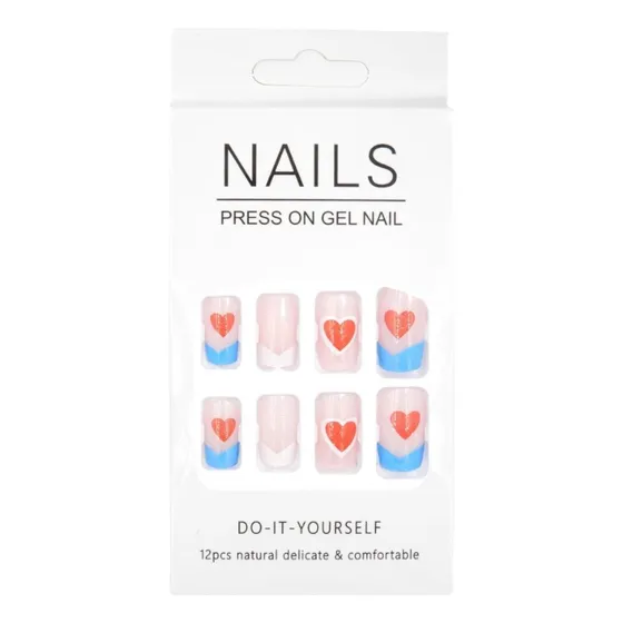 Pack 12 Press On Uñas Postizas + Stickers Adhesivos