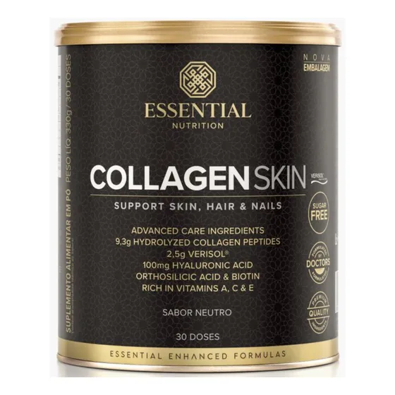 Suplemento Essential Nutrition Collagen Skin Neutro Lata 330g 30 doses