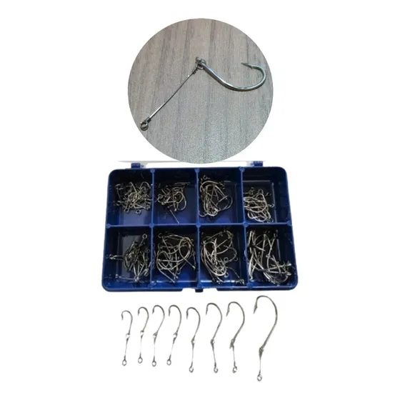 Kit 80 Anzol Pesca Encastoado Maruseigo Castor Pacú Não Abre