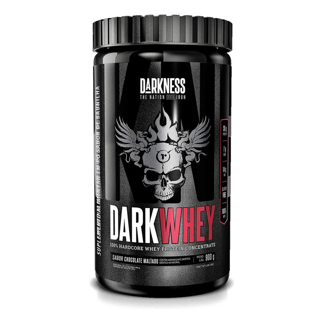 Whey Protein Concentrado Dark Whey 100% Chocolate Maltado 900g Darkness