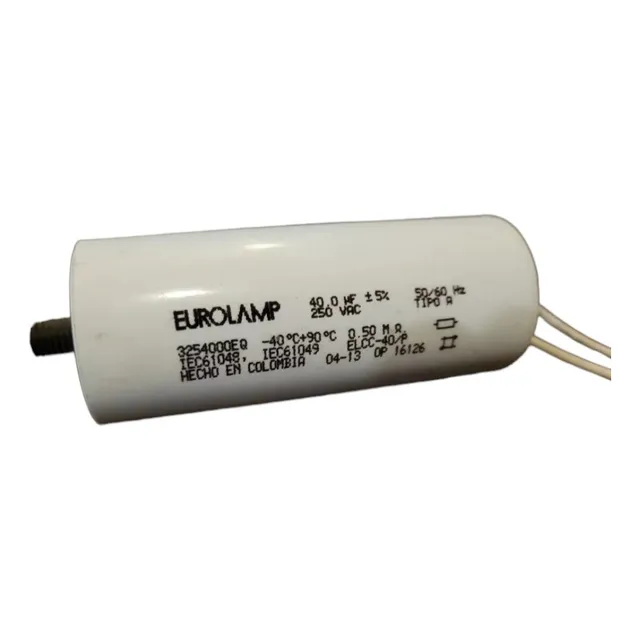 Condensador Ó Capacitor De Partida 40 Uf 250vac 50/60hz 