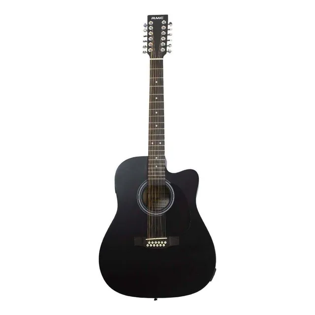 Guitarra acústica RMC Docerola para diestros negra mate barnizado