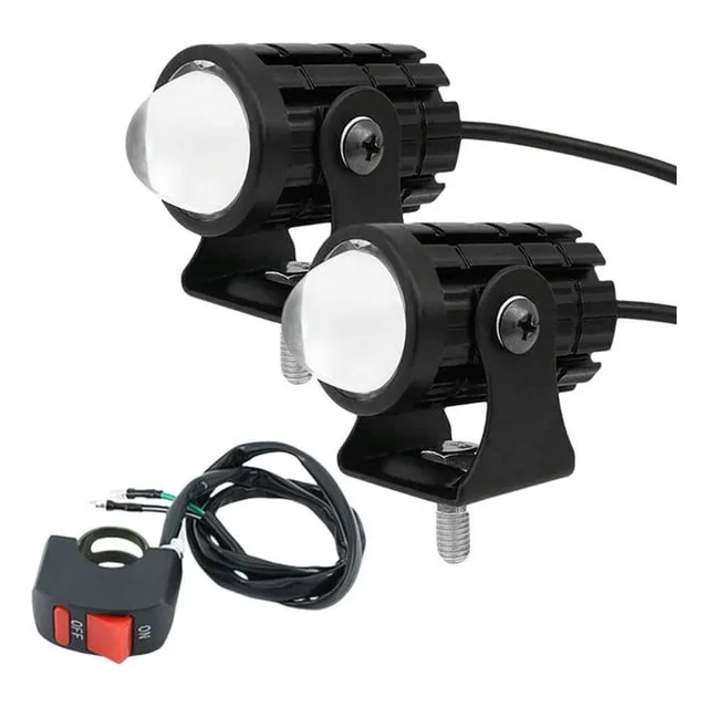 Mini Bestias Para Moto Faro Led Ojo Angell Lupa Blanco