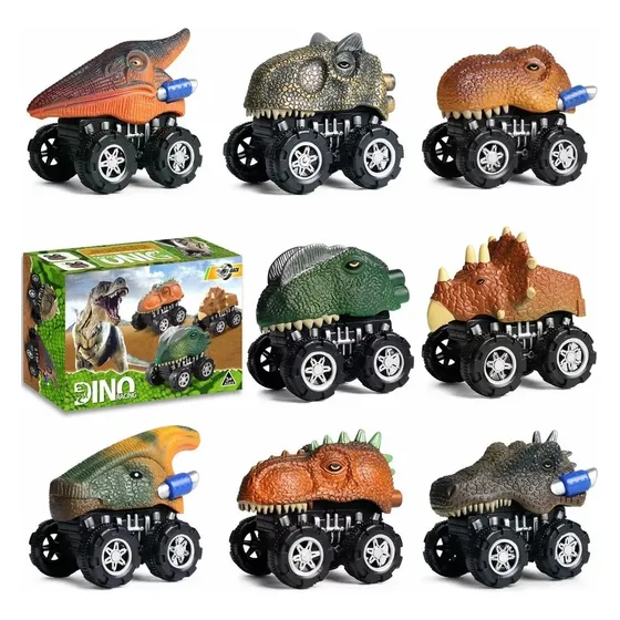 8pzs Dinosaurios Coche Juguetes Camiones Inercia Para Niños