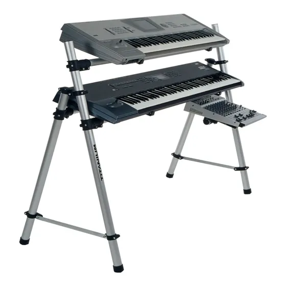 Estante De Teclado Suporte P/ 2 Piano Digital + Mesa De Som