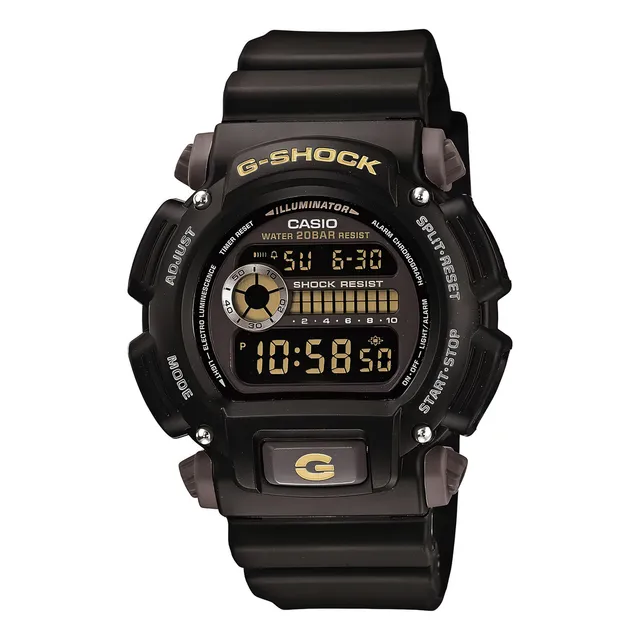 Reloj Casio Dw9052-1ccg Men's 'g-shock' De Cuarzo De Resin Color de la correa Negro Color del bisel Bisel Función E Color del fondo Negro