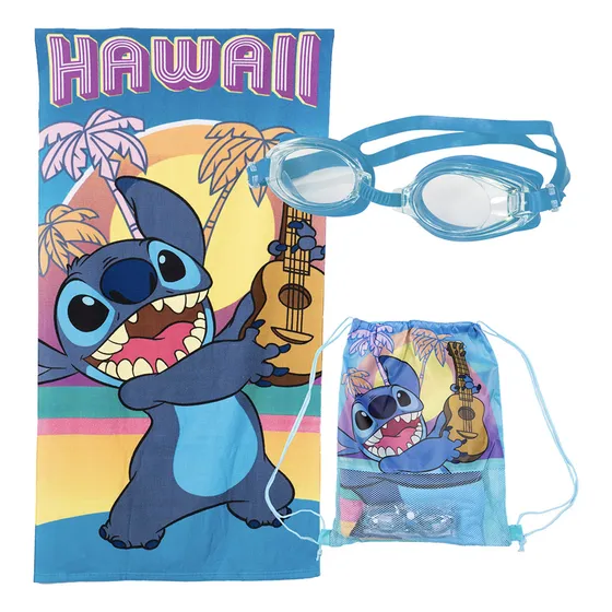 Set Toalla, Lentes De Agua Y Bolso Stitch