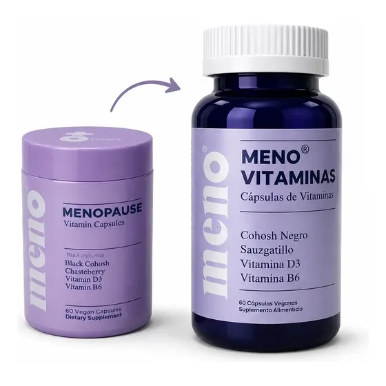 Meno Vitaminas Menopausia Natural Cápsulas Sin Sabor