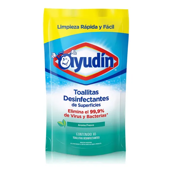 Ayudin Toallitas Desinfectantes Aroma Fresco Doypack X 65 Un