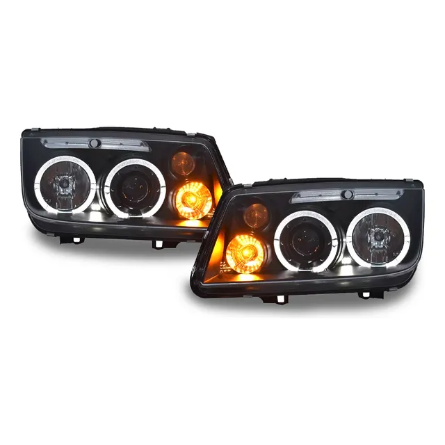 Faros Jetta A4 99-07 C/lupas Y Leds Precio X Par