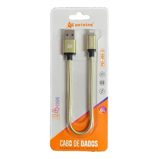 Cabo Para iPhone Usb Lightning Curto Pequeno 20 Cm Reforçado