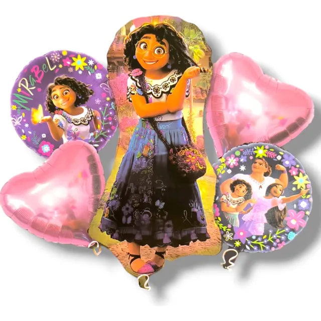 Set De Globos 5 Unidades Personaje Encanto Y Corazones