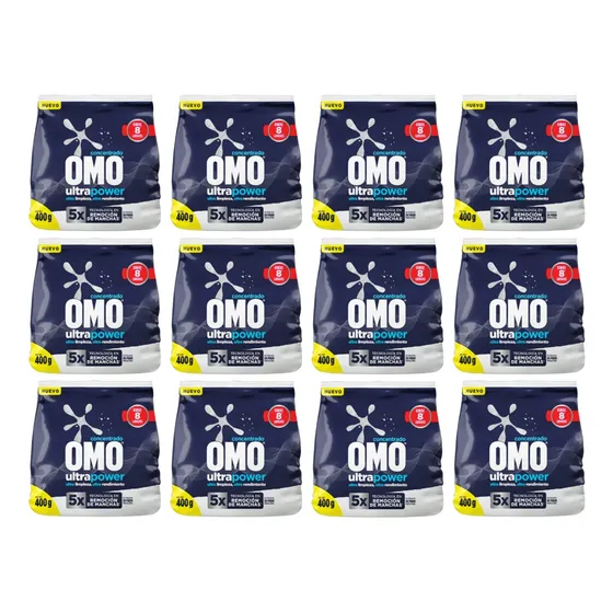 Pack 12 Omo Ultrapower  Detergente En Polvo 400g