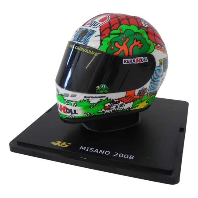 Opo 10 Valentino Rossi Moto Gp Misano Scale Helmet 2008 Con