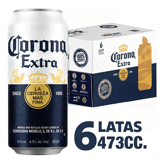 Pack 6 Cervezas Corona En Lata 473cc