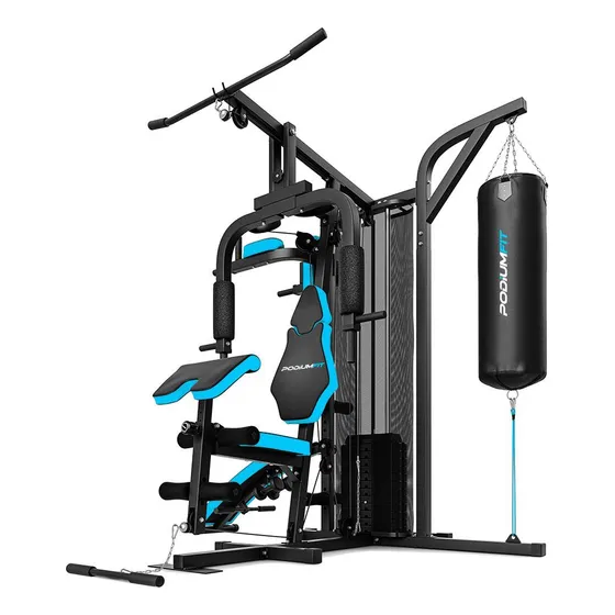 Multi Estação Academia De Musculação Podiumfit Me700 - 100kg Estrutura Preto Estofamento Preto