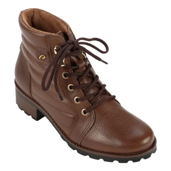 Bota Cuero Pegada Juvenil Taco Alto Casual Invierno 