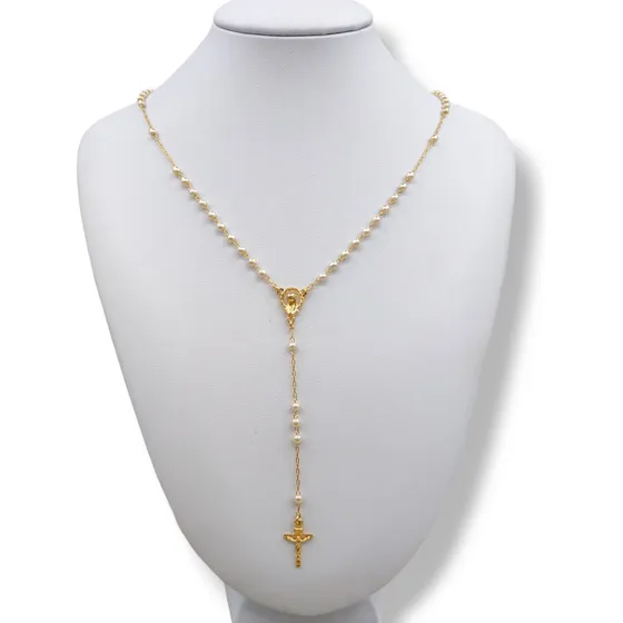 Rosario Perlas Laminado En Oro 18k 50 Cm Calidad Cracco 7562