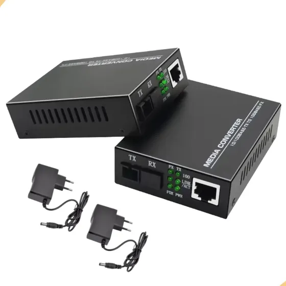Extensor Conversor  Mídia  Fibra Óptica 1000 Mbps 2 Undidade