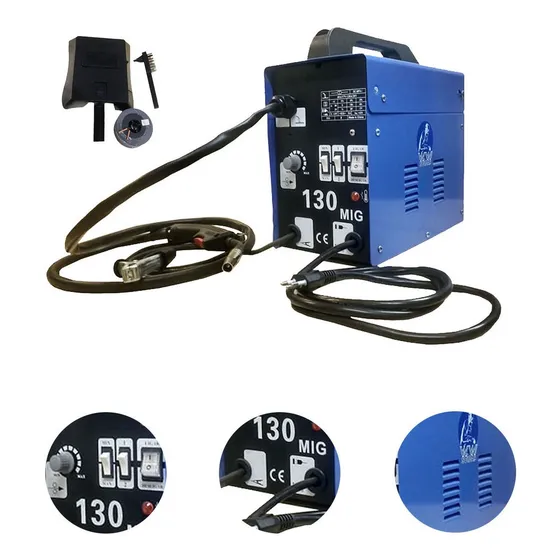 Máquina de Solda MIG 130A Solda Sem Gás Arame Azul E Preta 220V WWSoldas