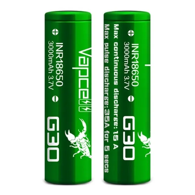 2 Baterias De Litio 18650 Vapcell G30 3000mah