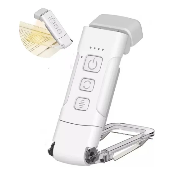 Luz Led Lectura Libros Broche Recargable Usb 3 Tonos