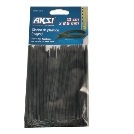 Amarra Cable T Rap Tirraje Nylon 100 X 2.5mm 100 Und Negro