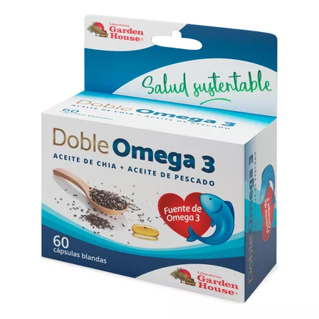 Doble Omega 3 Garden House Aceite Chía Y Pescado X 60 Caps