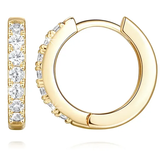 Aretes Huggie Arracadas Oro 14k Mujer Dama 14mm Oro 14k Joyeria Fina Para Mujer Mama Parejas Niña Regalo Novia