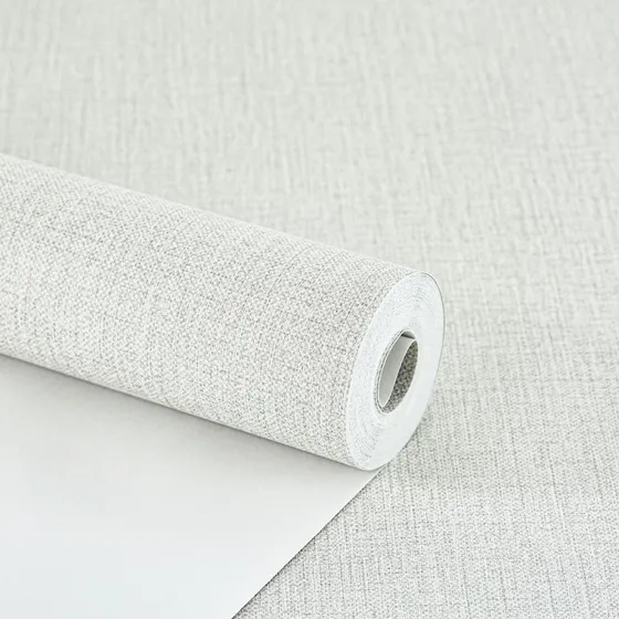 Papel De Parede Linho Cinza Texturizado Rolo Alto Padrão