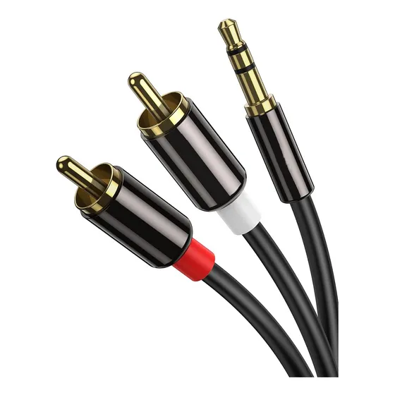 Cable Audio Auxiliar Plug Jack 3.5 Mm Macho A 2 Rca 2 M Pro