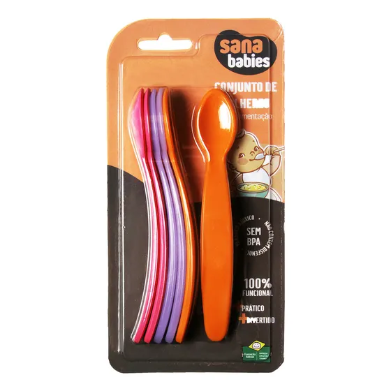 Kit Colher Para Introdução Alimentar Bebê Com 6 Un - Sana Cor Rosa