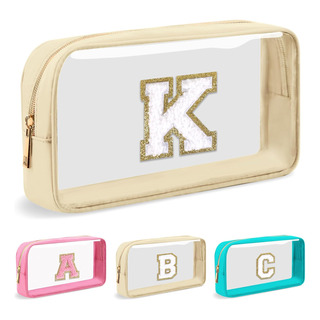 Bolsa De Maquillaje Translúcida Personalizada Con Chenilla, Bolsa De Maquillaje Translúcida Personalizada Con Chenilla,