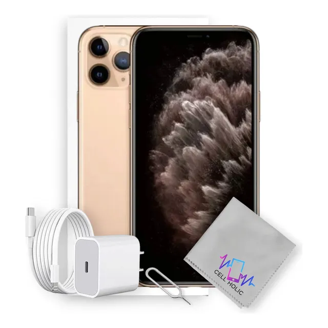 Iphone 11 Pro Max 64 Gb Oro Caja Original Bateria 100% Amarillo (Reacondicionado)