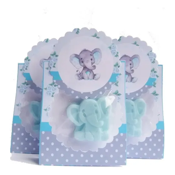 Souvenir  Jabon Elefante  Baby Shower  Varon Celeste X 20