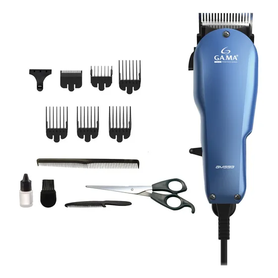 Cortapelos Gama Gm 593 Magnetic 13 Piezas Profesional Color Azul