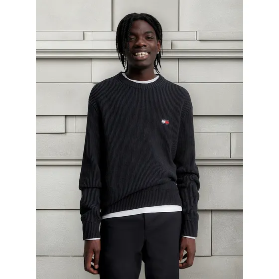 Saco Negro Regular De Punto Canal Tommy Jeans